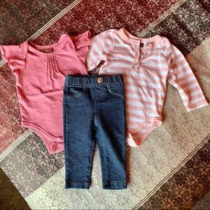 7 For All Mankind 3-6 month onesies and jean set